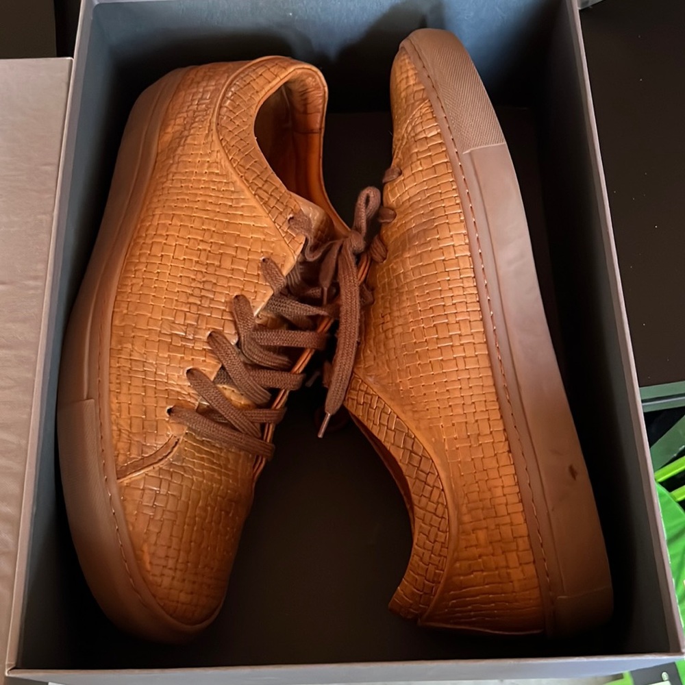 Aquatalia Tan Leather Sneaker